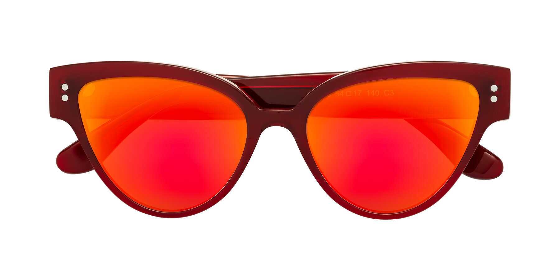 Folded Front of Coho in Wine with Red Gold Mirrored Lenses