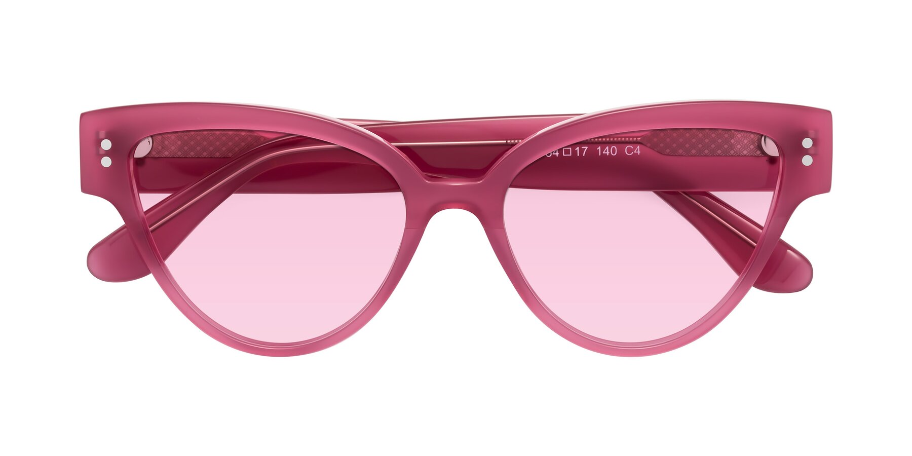 Folded Front of Coho in Pink with Light Pink Tinted Lenses