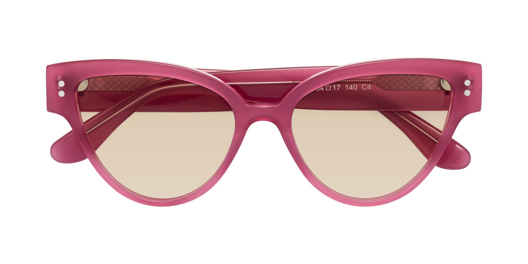 Folded Front of Coho in Pink with Light Brown Tinted Lenses