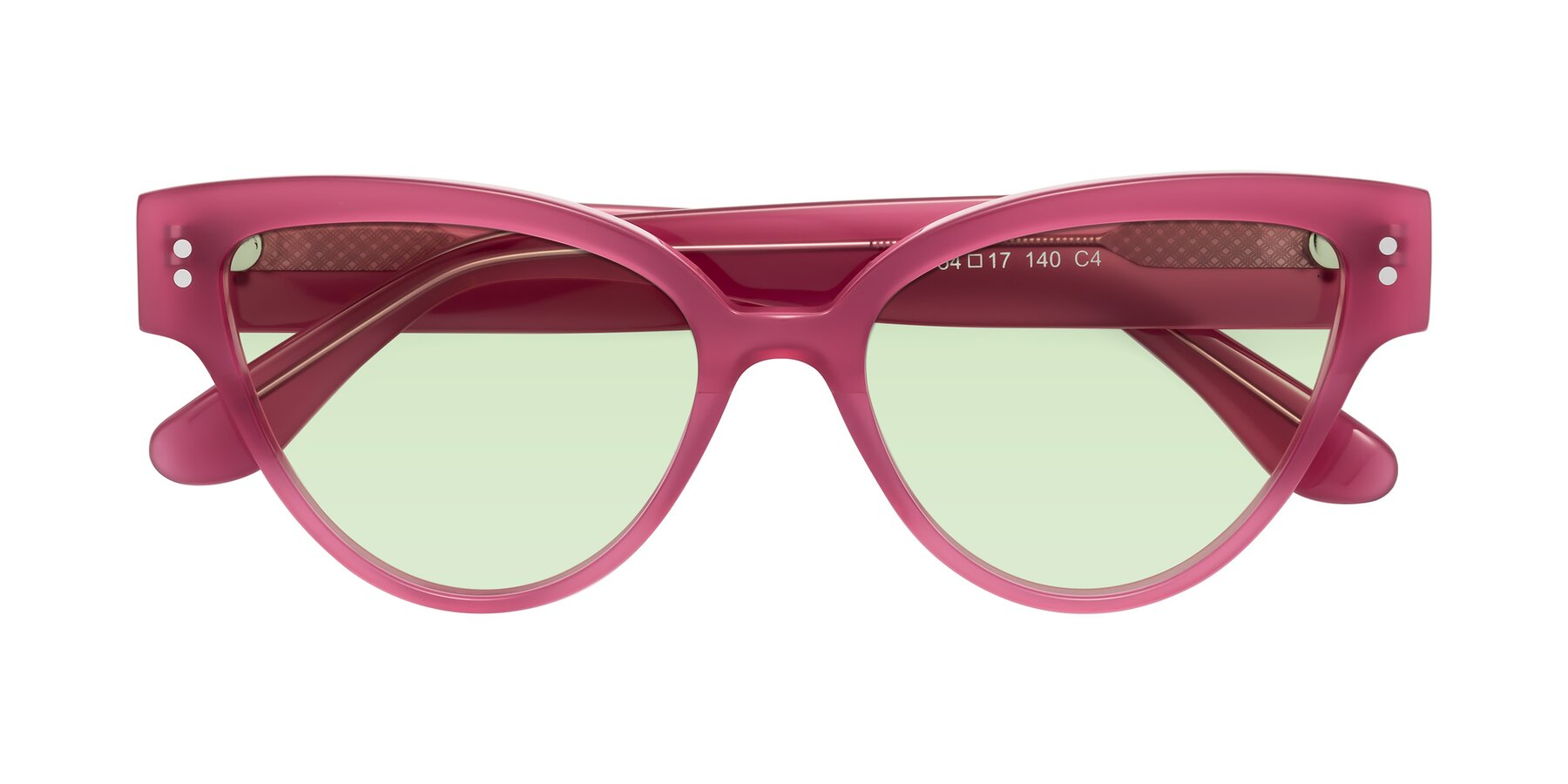 Folded Front of Coho in Pink with Light Green Tinted Lenses