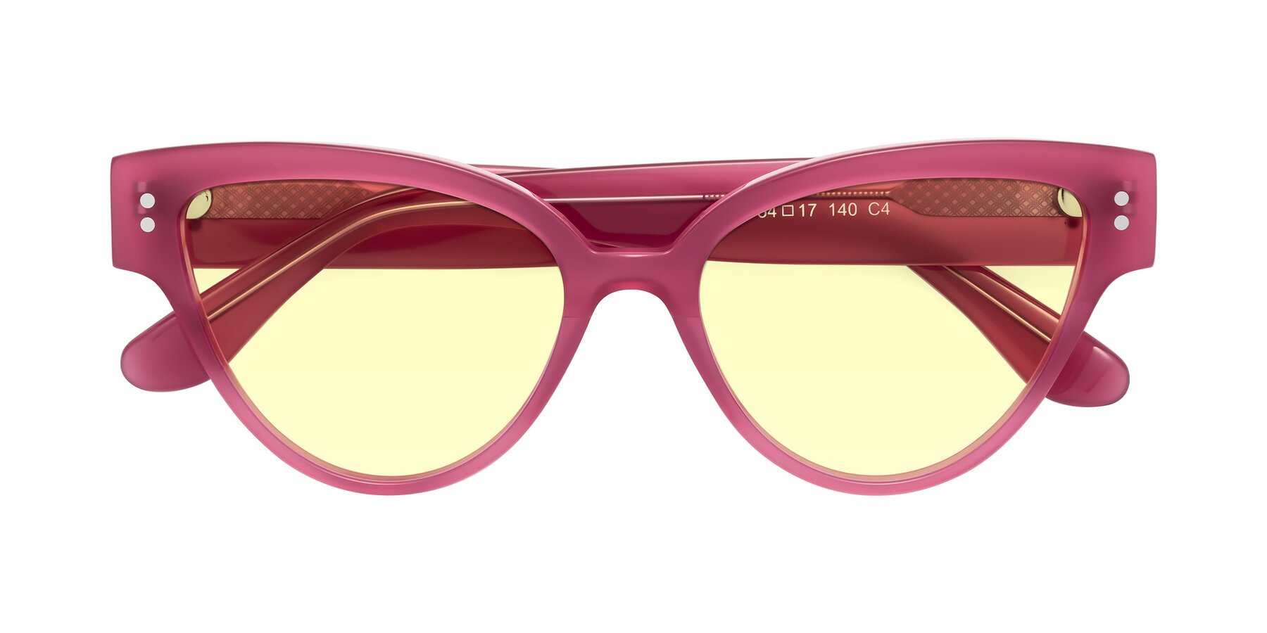 Folded Front of Coho in Pink with Light Yellow Tinted Lenses
