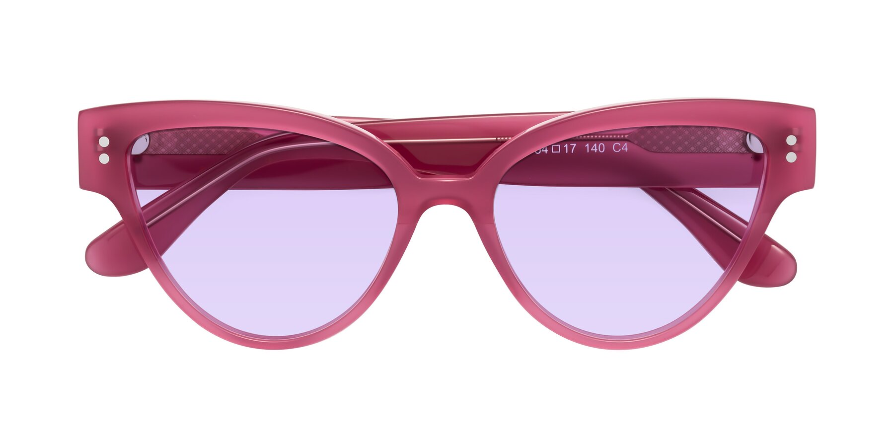 Folded Front of Coho in Pink with Light Purple Tinted Lenses