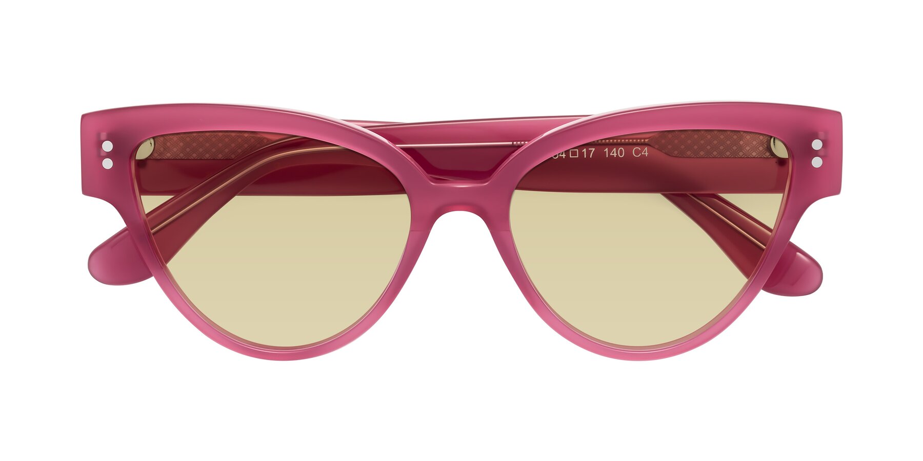 Folded Front of Coho in Pink with Light Champagne Tinted Lenses