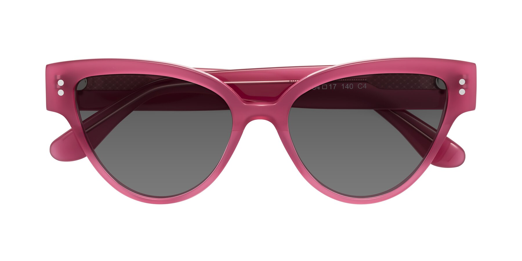 Folded Front of Coho in Pink with Medium Gray Tinted Lenses