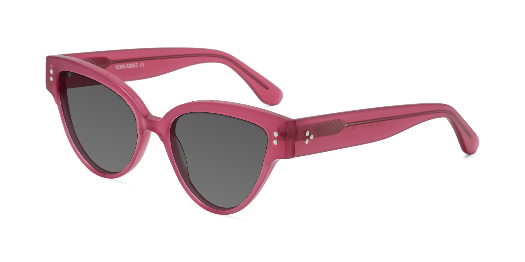 Angle of Coho in Pink with Medium Gray Tinted Lenses