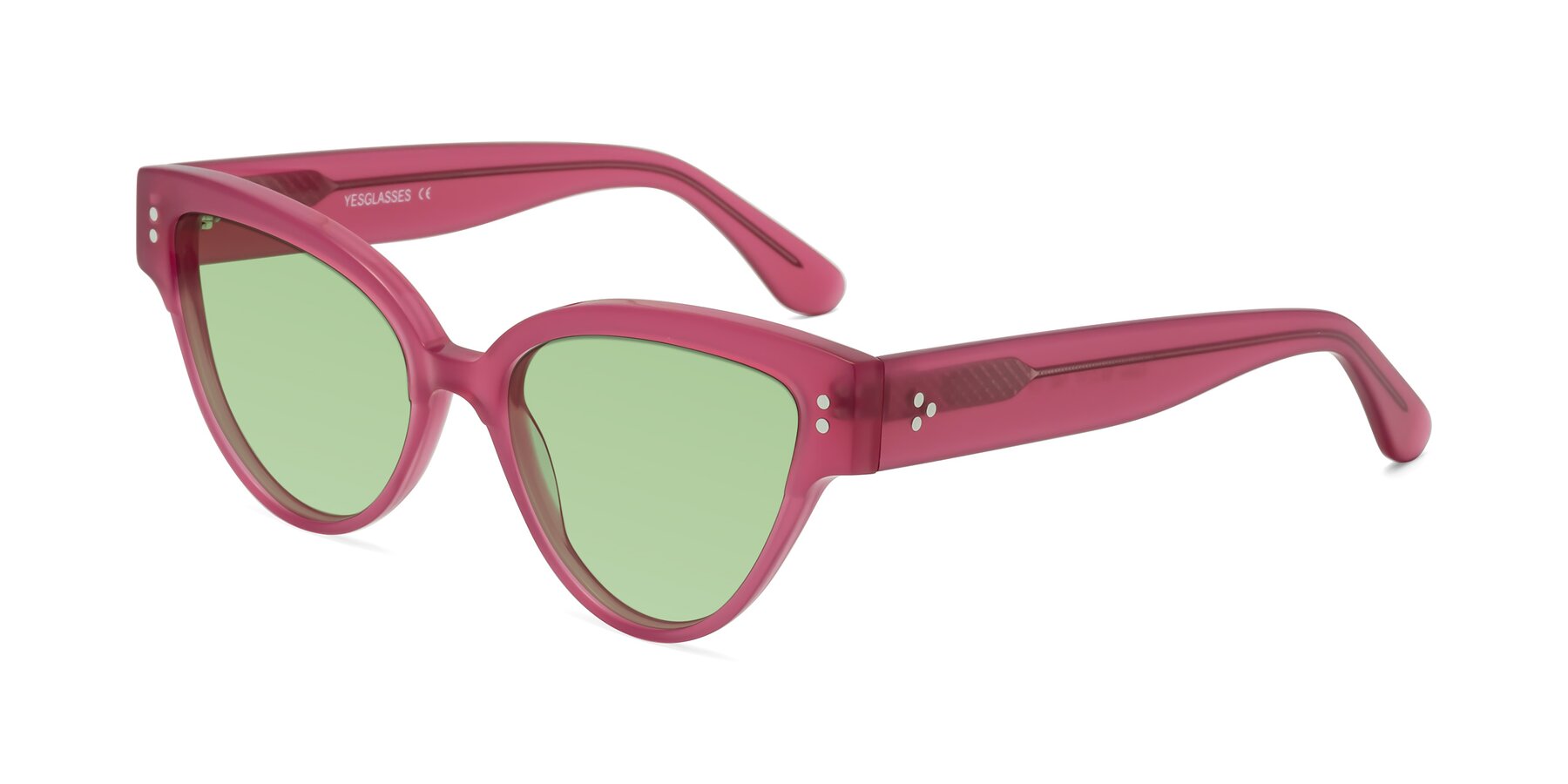 Angle of Coho in Pink with Medium Green Tinted Lenses