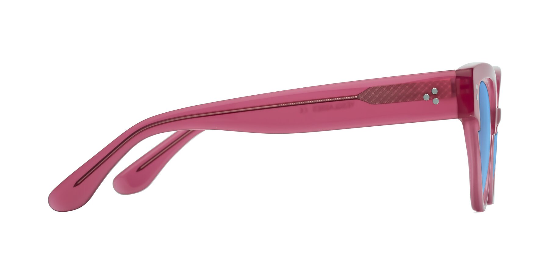 Side of Coho in Pink with Medium Blue Tinted Lenses