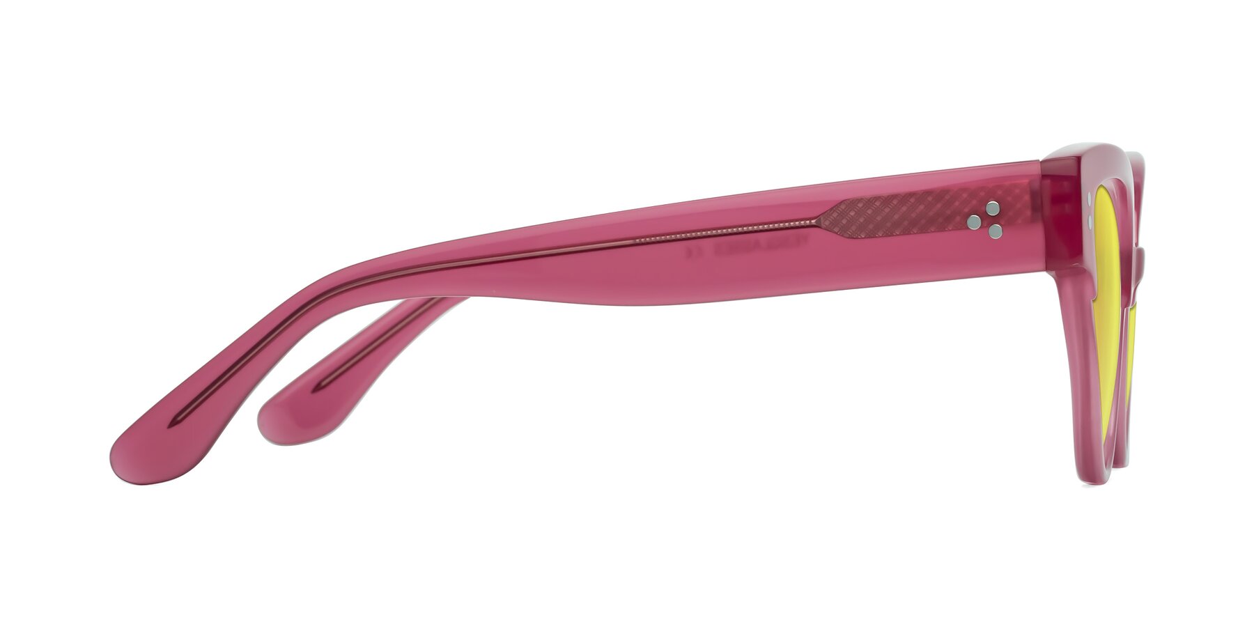 Side of Coho in Pink with Medium Yellow Tinted Lenses