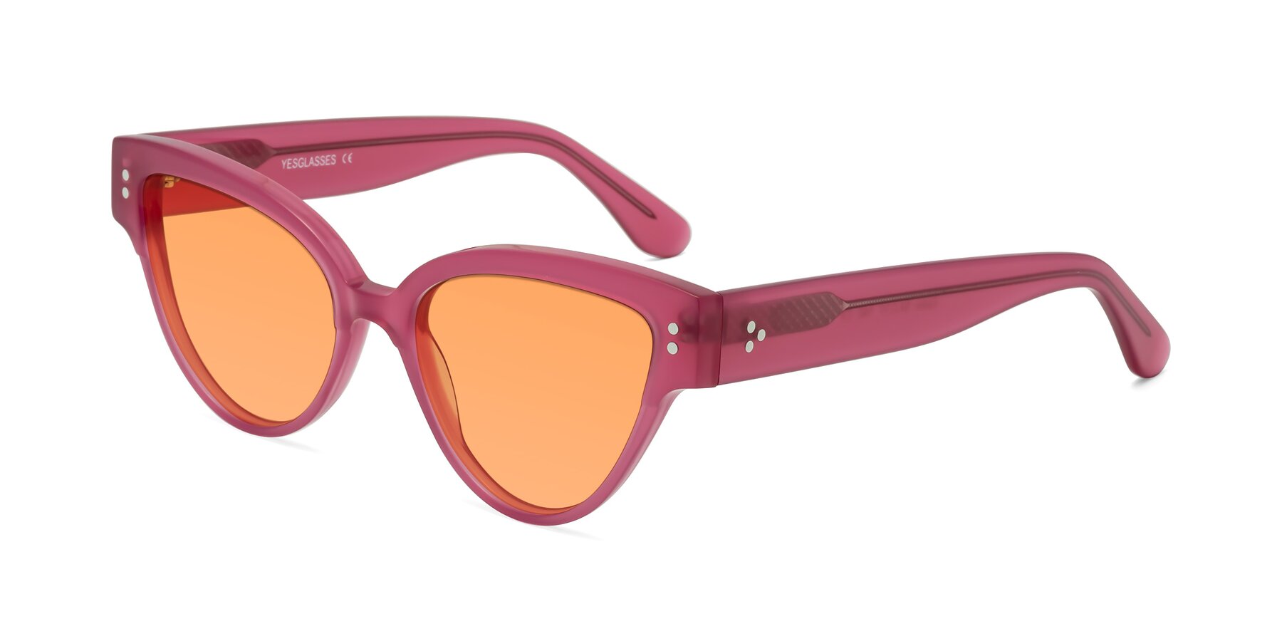 Angle of Coho in Pink with Medium Orange Tinted Lenses