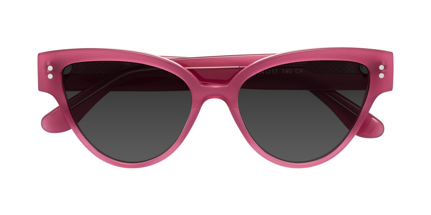 2PCS Pink Blue Retro Oval Cat-Eye Sunglasses - Chic Influencer-Style Shades main image 0