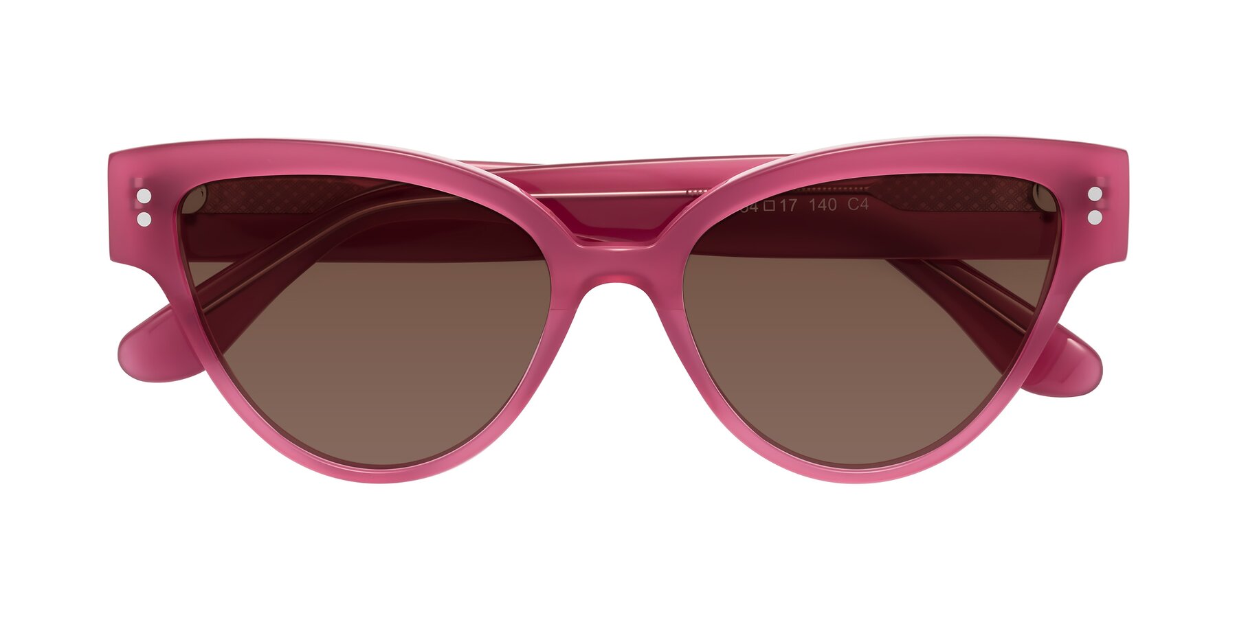 Folded Front of Coho in Pink with Brown Tinted Lenses