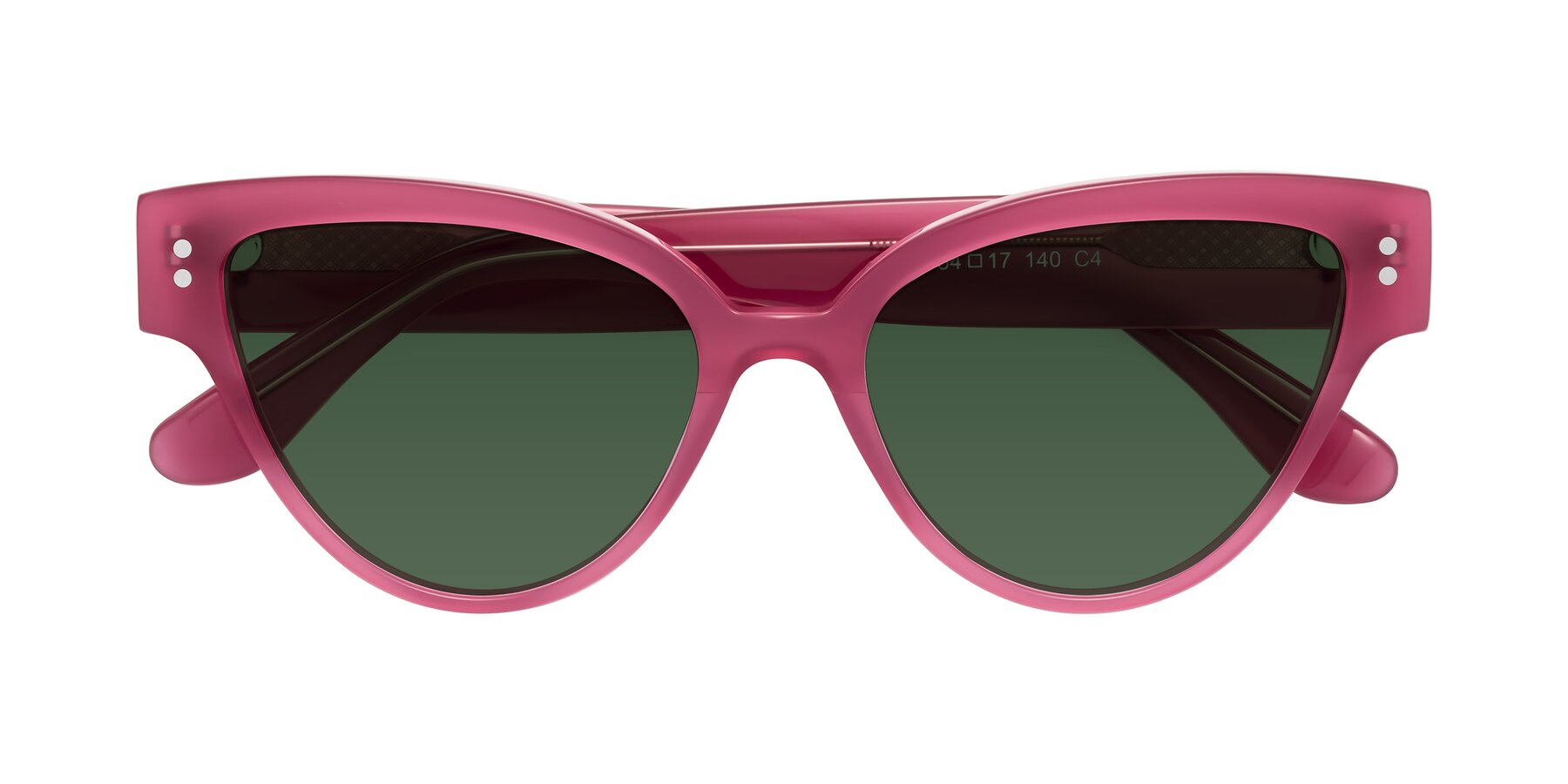 Folded Front of Coho in Pink with Green Tinted Lenses