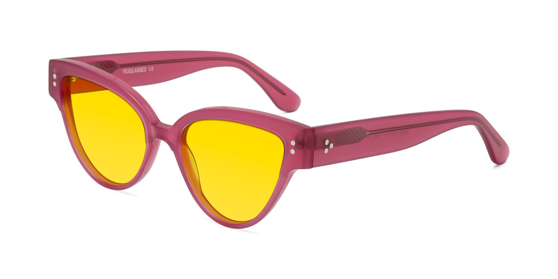 Angle of Coho in Pink with Yellow Tinted Lenses