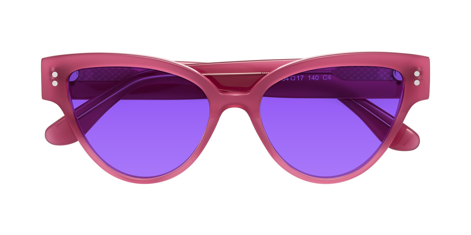 Folded Front of Coho in Pink with Purple Tinted Lenses