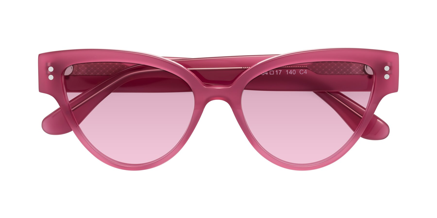 Folded Front of Coho in Pink with Light Wine Tinted Lenses