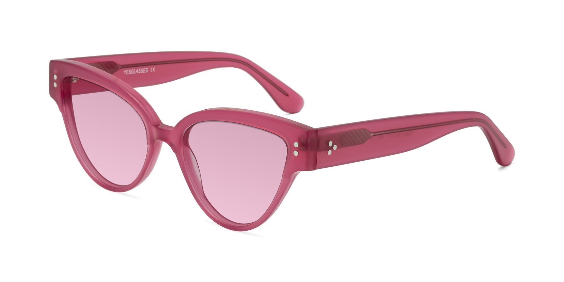 Angle of Coho in Pink with Light Wine Tinted Lenses