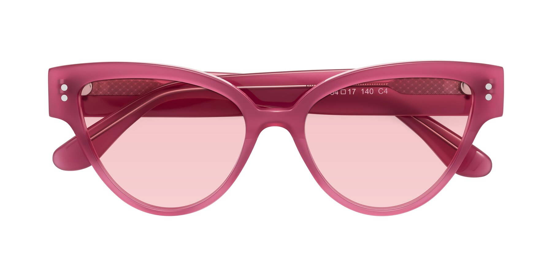 Folded Front of Coho in Pink with Light Garnet Tinted Lenses