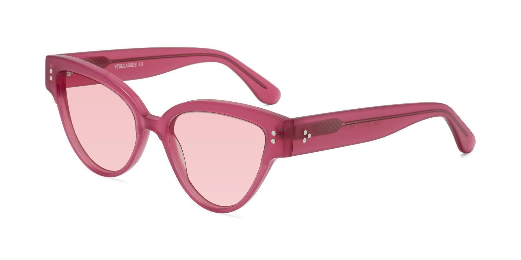 Angle of Coho in Pink with Light Garnet Tinted Lenses