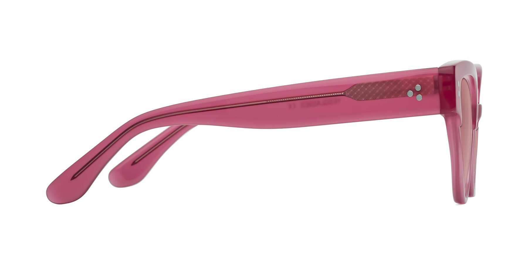 Side of Coho in Pink with Medium Garnet Tinted Lenses