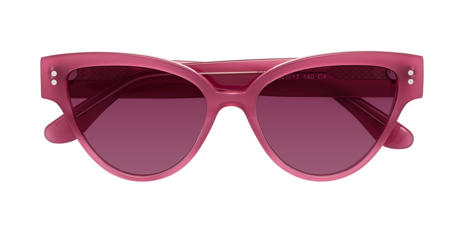 Folded Front of Coho in Pink with Wine Tinted Lenses