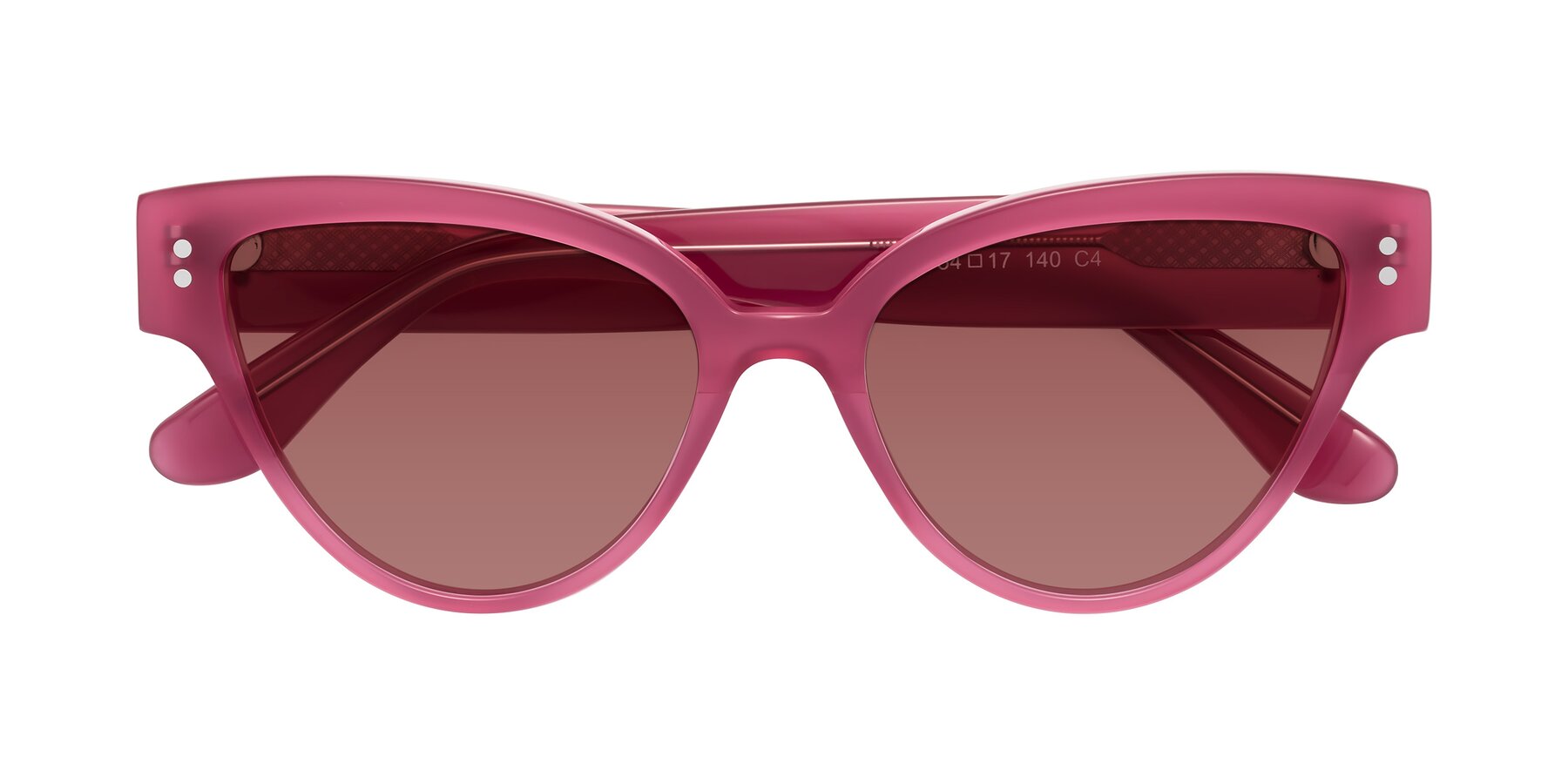 Folded Front of Coho in Pink with Garnet Tinted Lenses