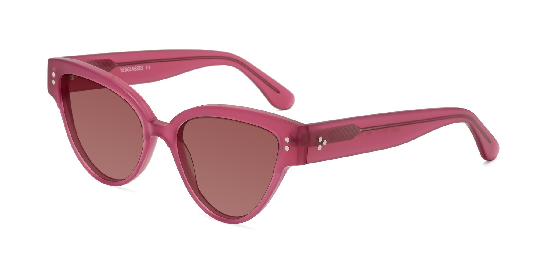 Angle of Coho in Pink with Garnet Tinted Lenses