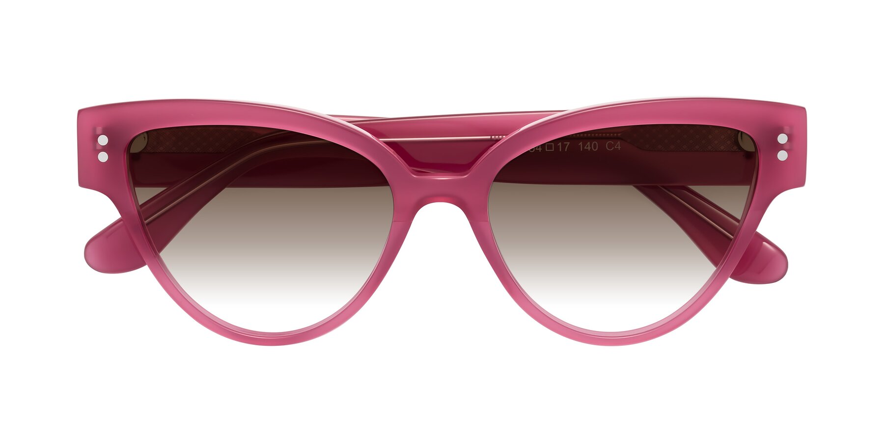 Folded Front of Coho in Pink with Brown Gradient Lenses
