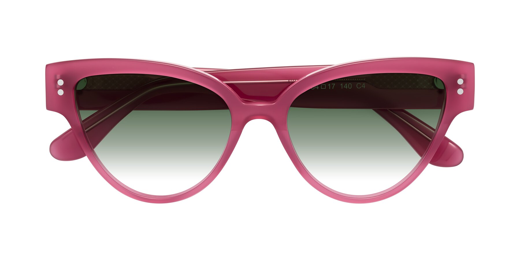Folded Front of Coho in Pink with Green Gradient Lenses