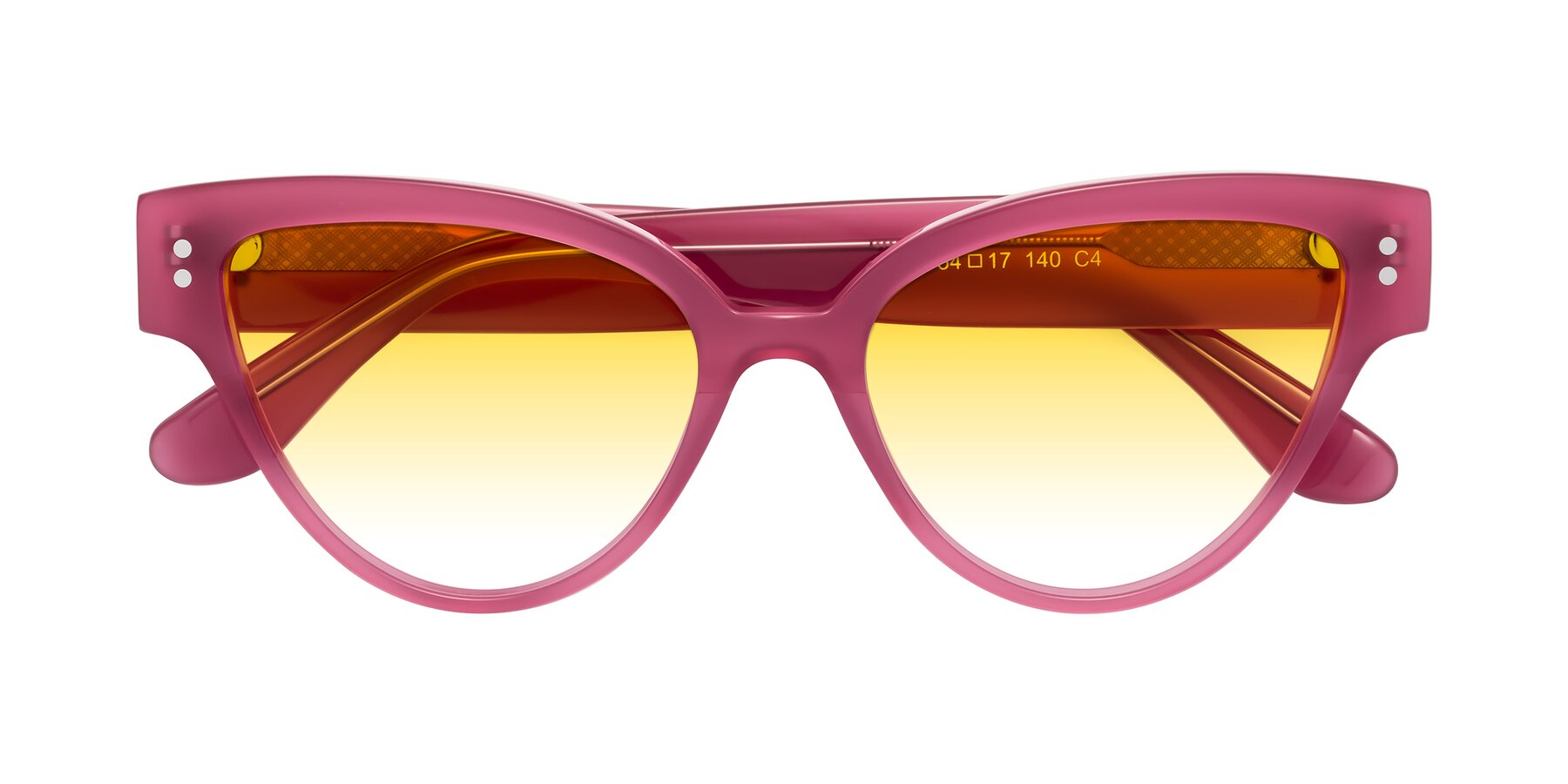 Folded Front of Coho in Pink with Yellow Gradient Lenses