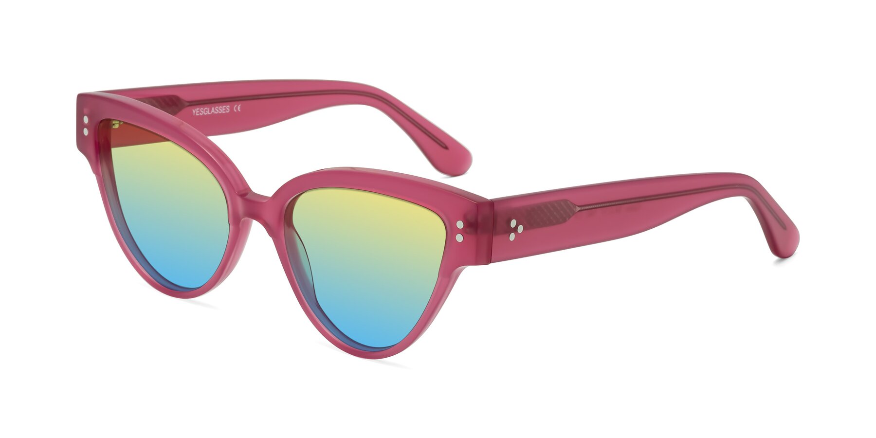 Angle of Coho in Pink with Yellow / Blue Gradient Lenses