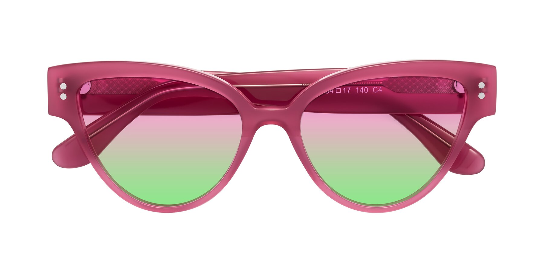 Folded Front of Coho in Pink with Pink / Green Gradient Lenses