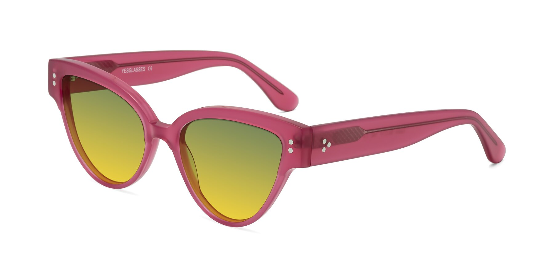 Angle of Coho in Pink with Green / Yellow Gradient Lenses