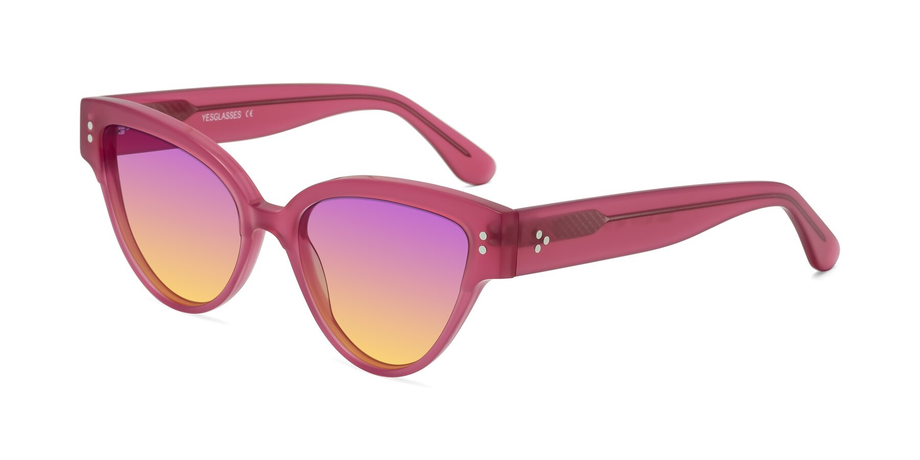 Angle of Coho in Pink with Purple / Yellow Gradient Lenses