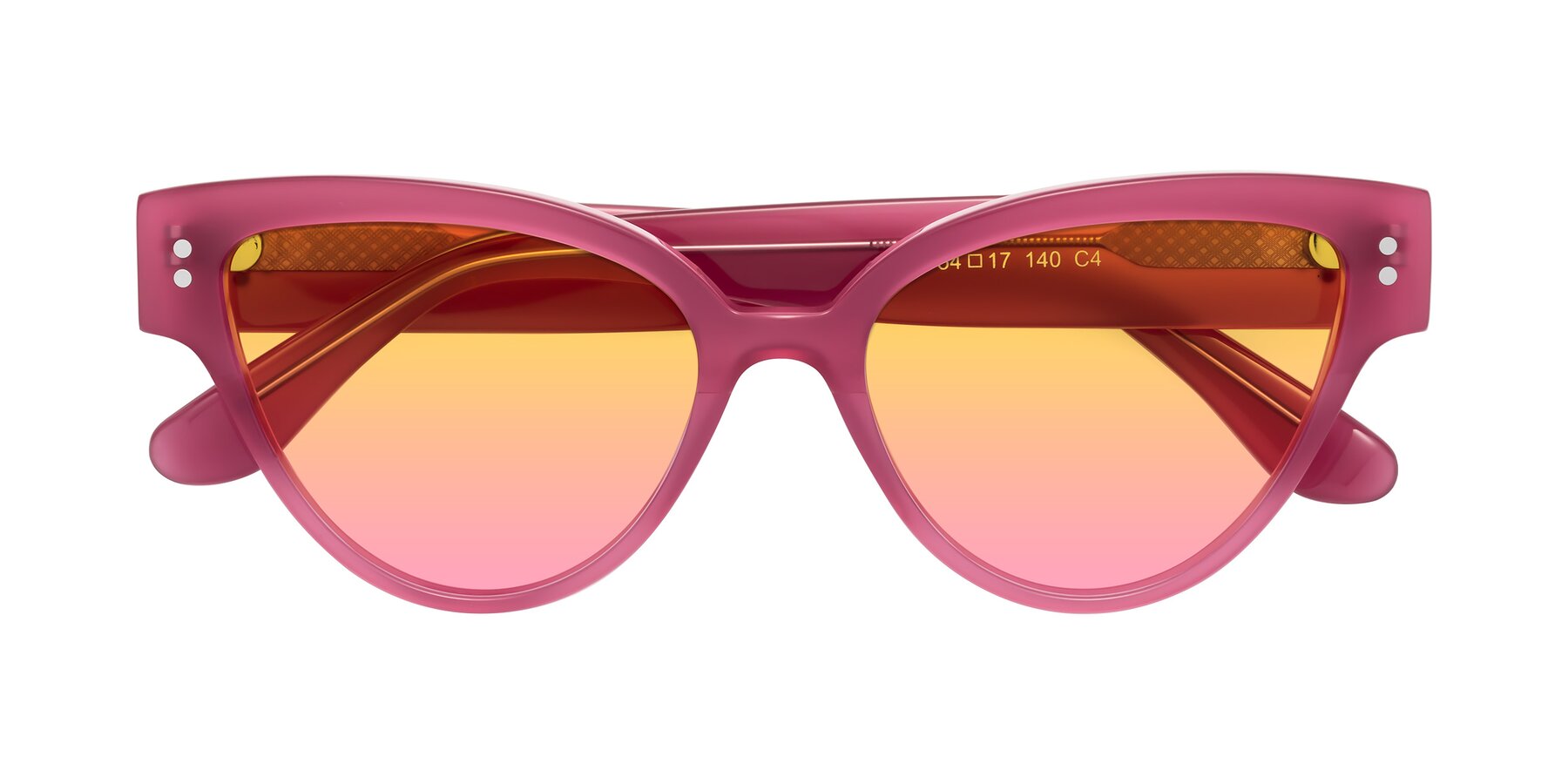 Folded Front of Coho in Pink with Yellow / Pink Gradient Lenses