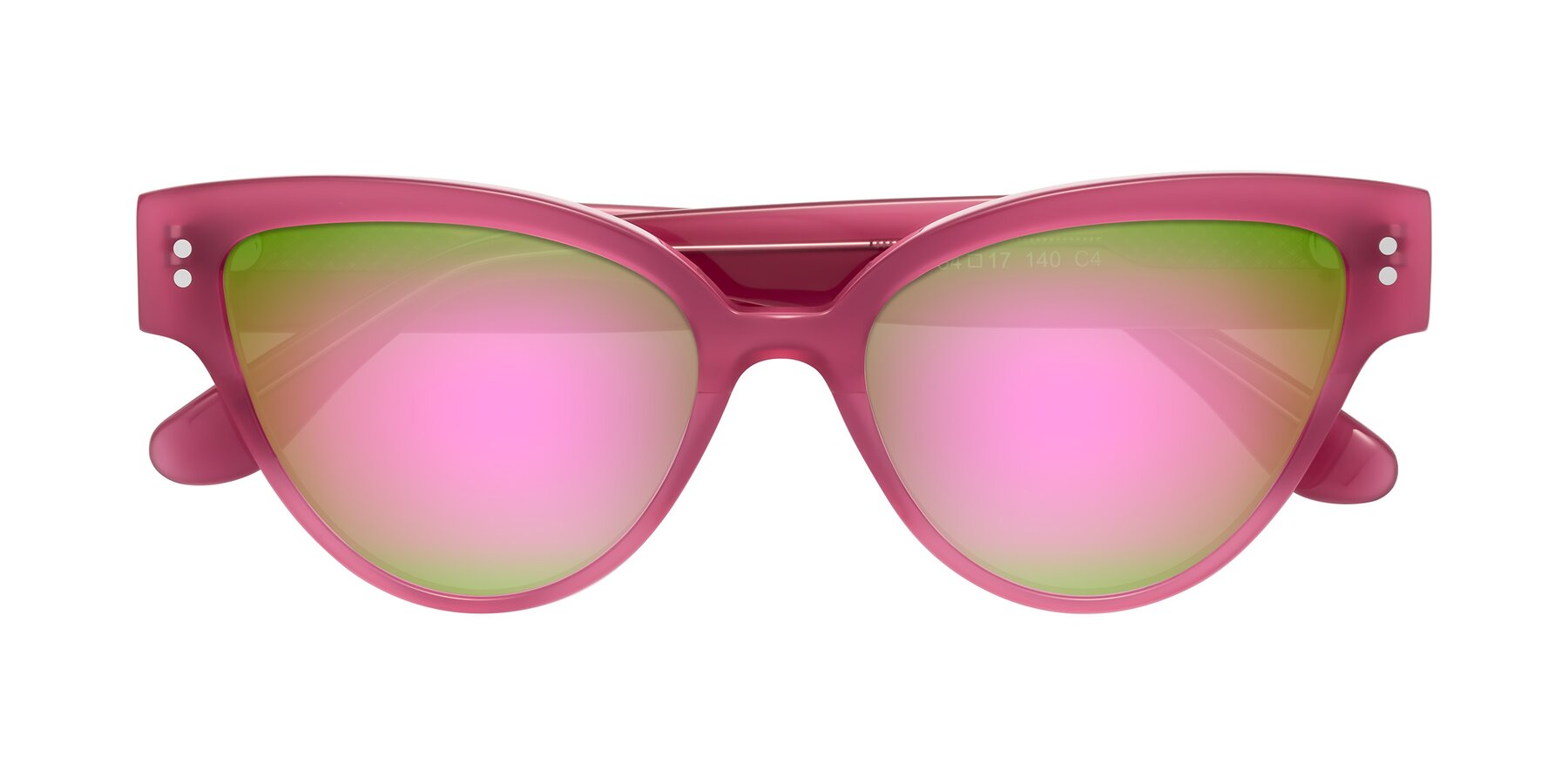 Folded Front of Coho in Pink with Pink Mirrored Lenses
