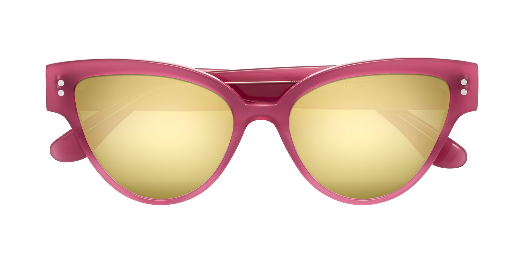 Folded Front of Coho in Pink with Gold Mirrored Lenses