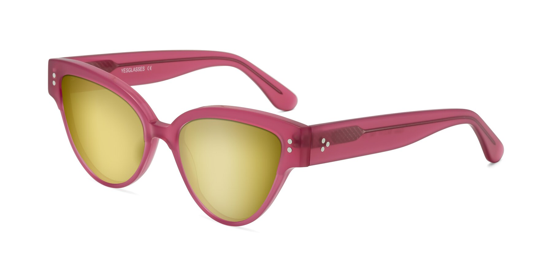 Angle of Coho in Pink with Gold Mirrored Lenses