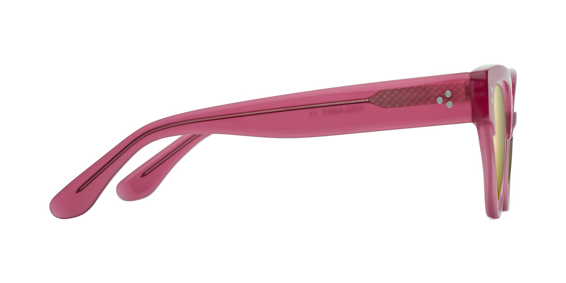 Side of Coho in Pink with Gold Mirrored Lenses