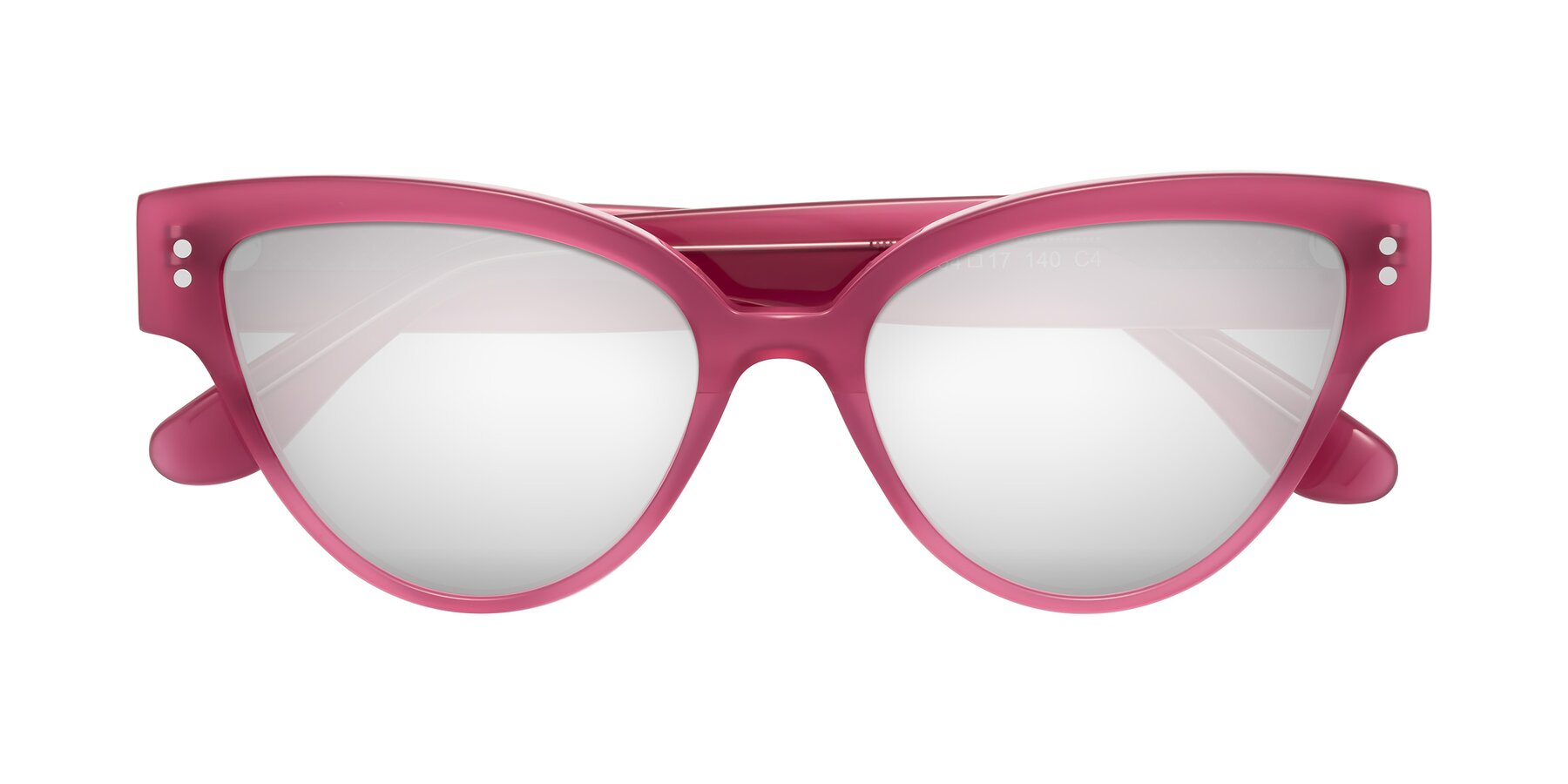 Folded Front of Coho in Pink with Silver Mirrored Lenses