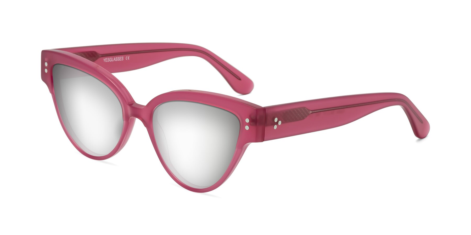 Angle of Coho in Pink with Silver Mirrored Lenses