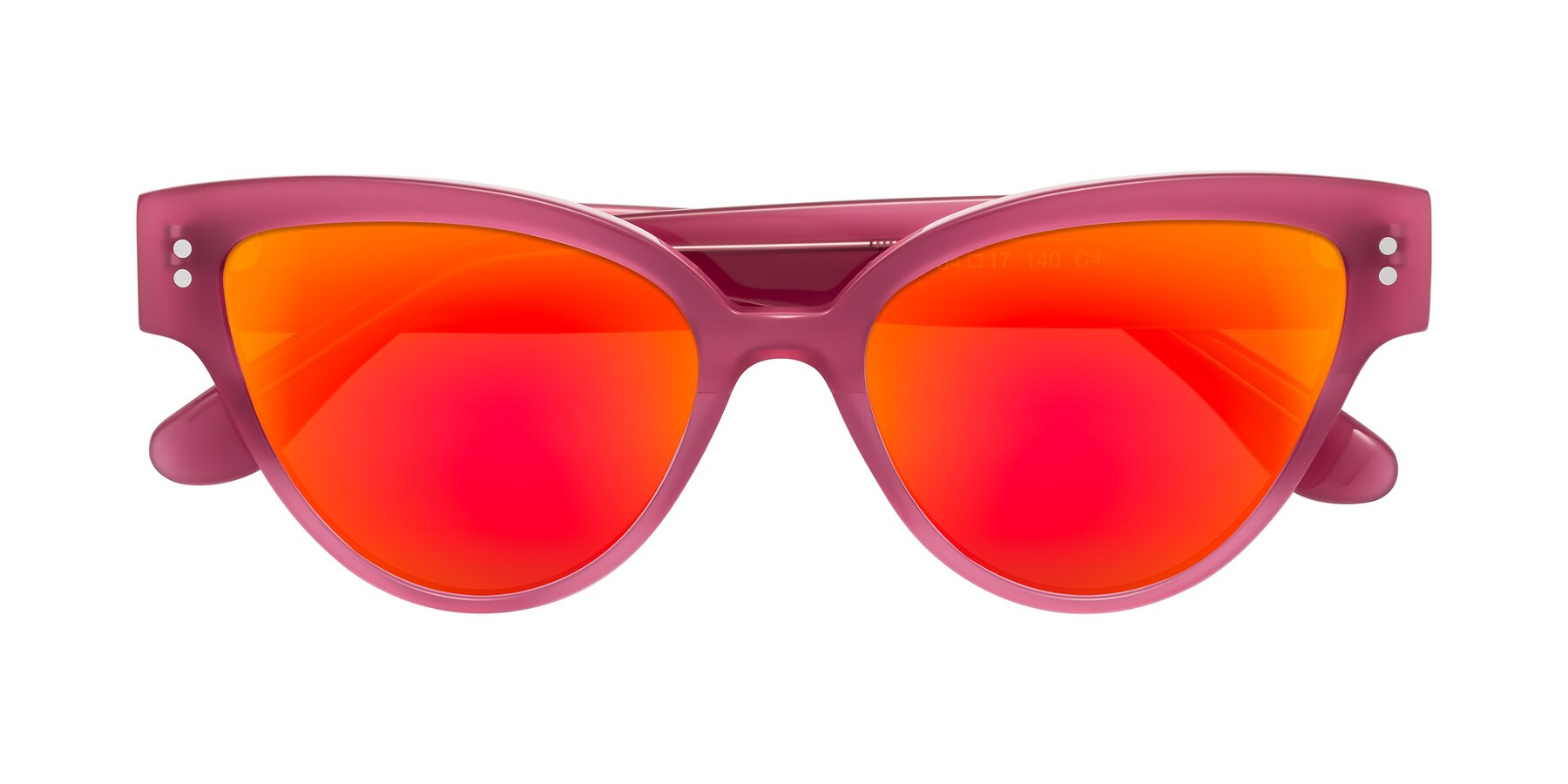 Folded Front of Coho in Pink with Red Gold Mirrored Lenses