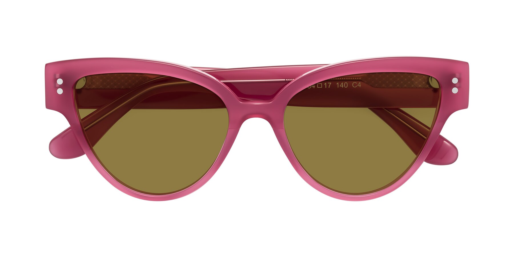 Folded Front of Coho in Pink with Brown Polarized Lenses
