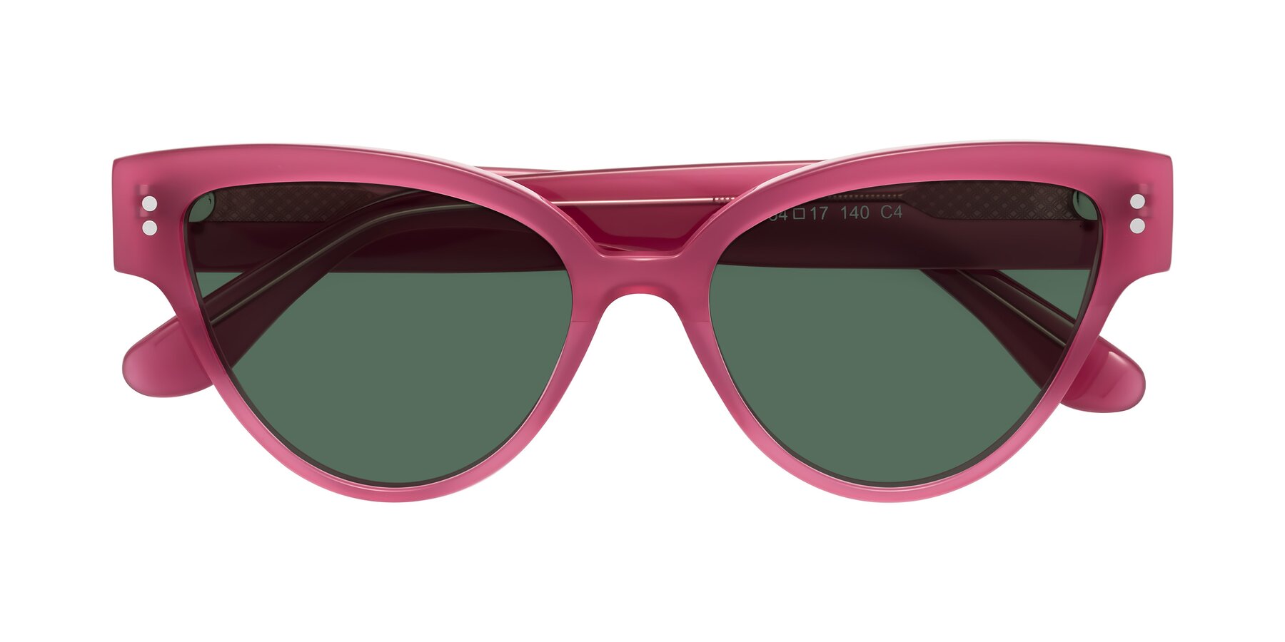 Folded Front of Coho in Pink with Green Polarized Lenses