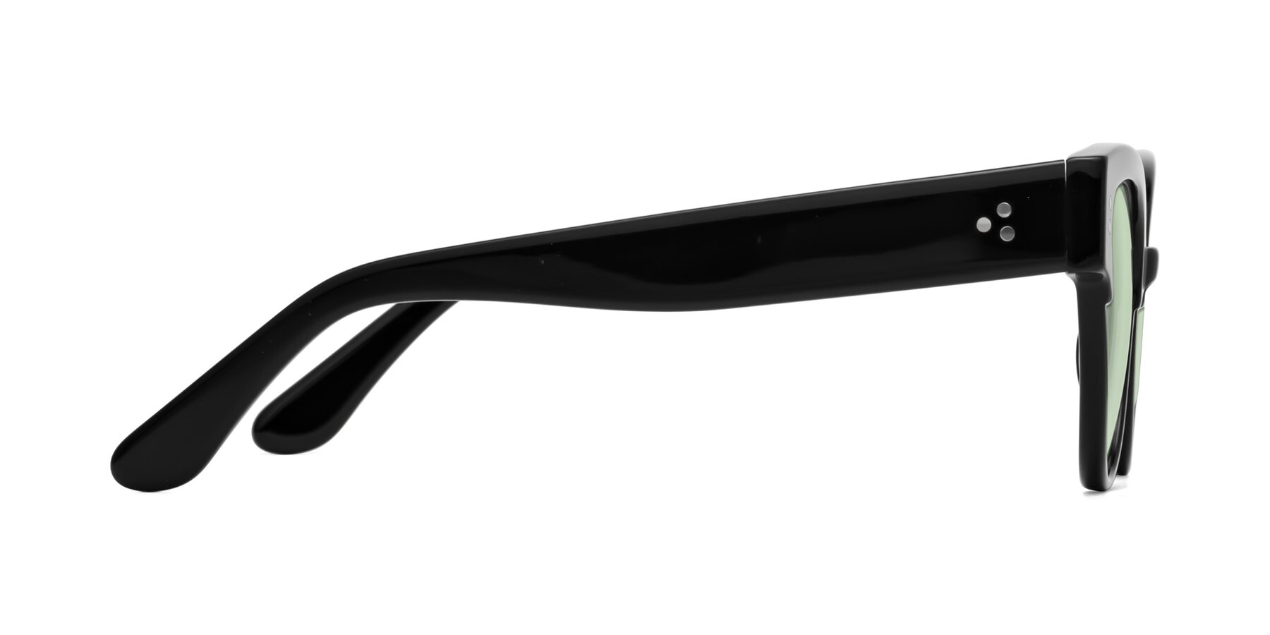 Side of Coho in Black with Light Green Tinted Lenses