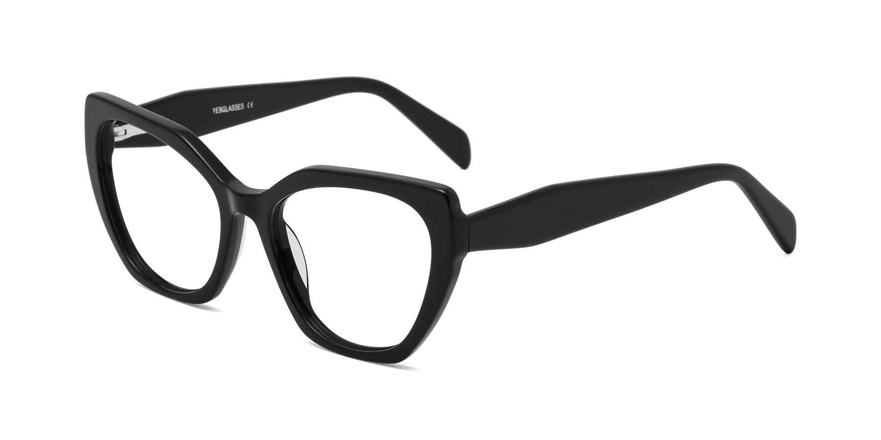 Angle of Tilton in Black with Clear Eyeglass Lenses