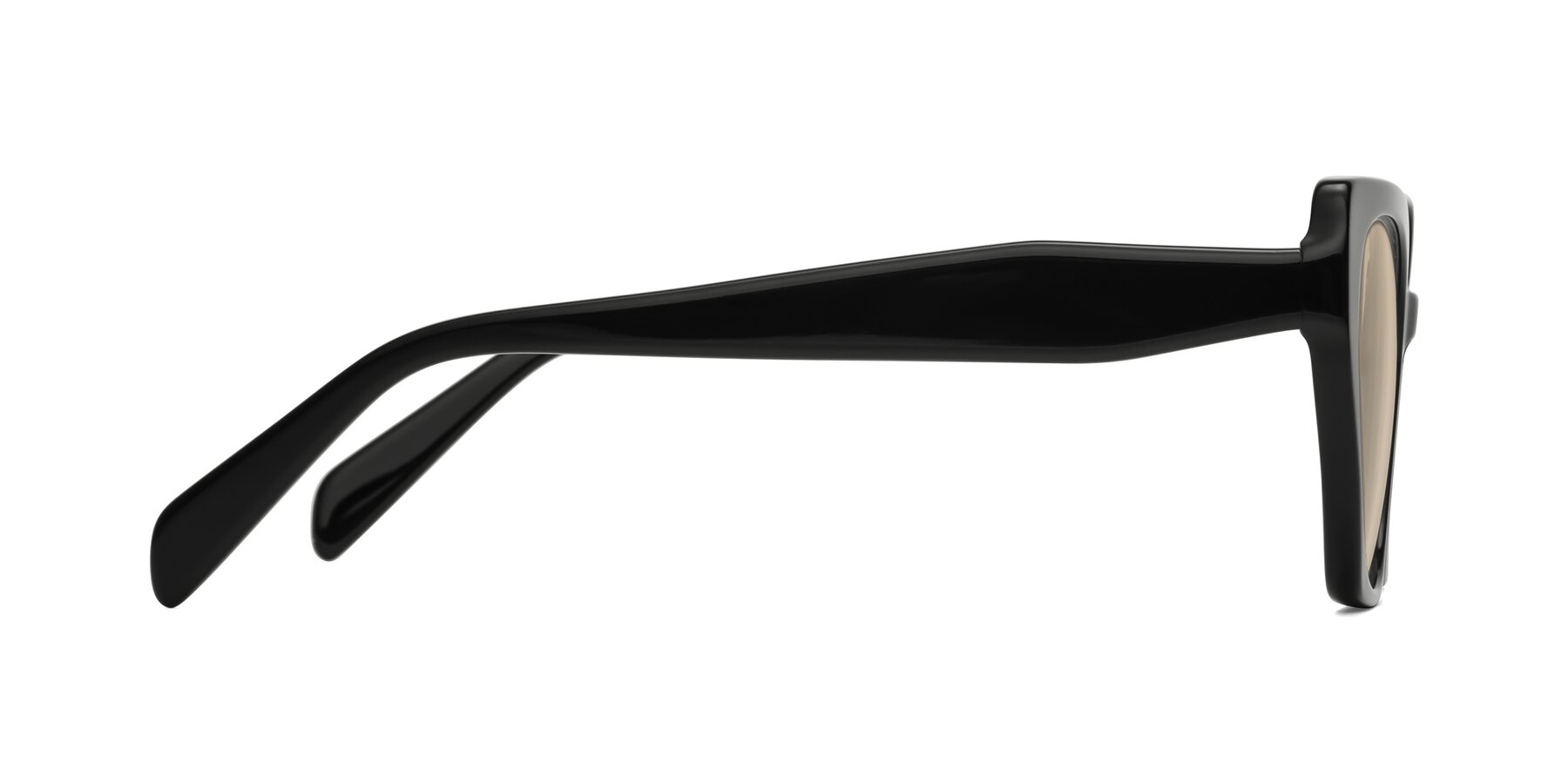 Side of Tilton in Black with Light Brown Tinted Lenses