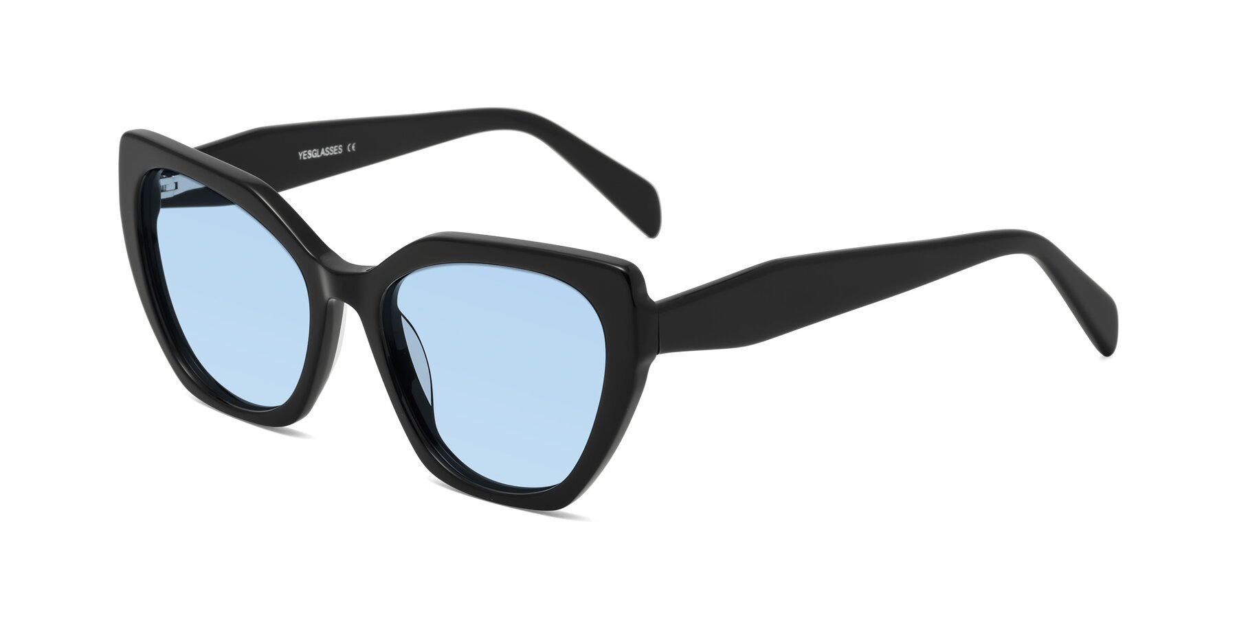 Angle of Tilton in Black with Light Blue Tinted Lenses