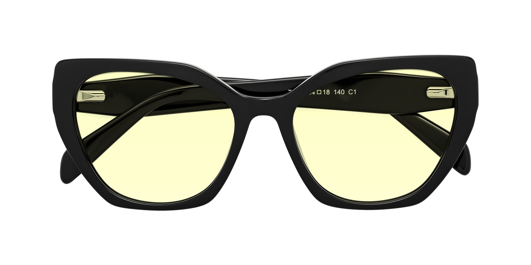Folded Front of Tilton in Black with Light Yellow Tinted Lenses