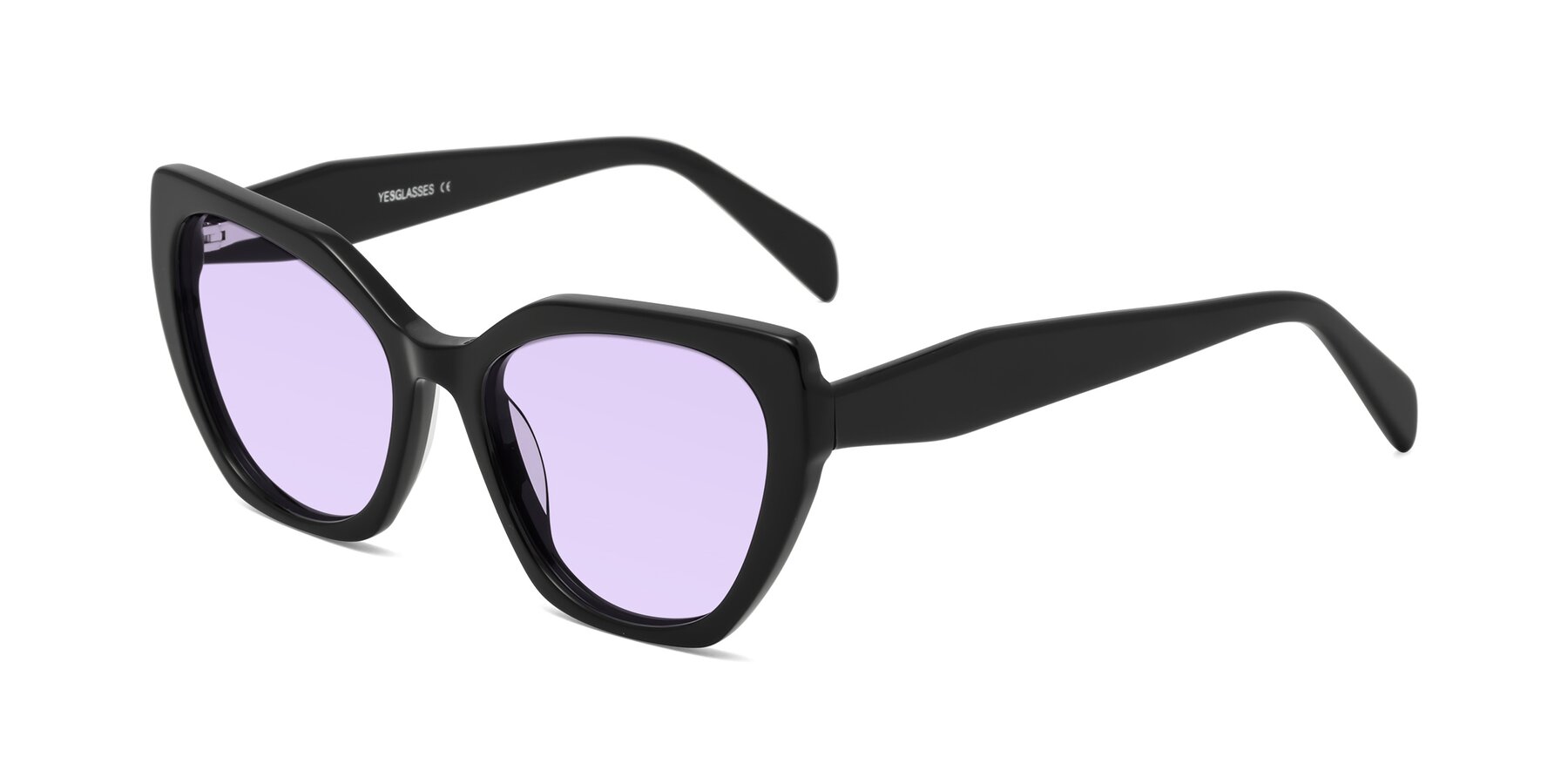 Angle of Tilton in Black with Light Purple Tinted Lenses