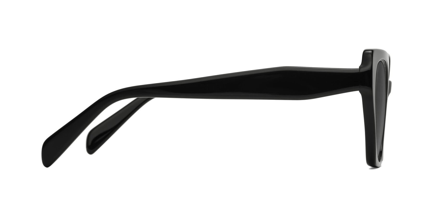 Side of Tilton in Black with Medium Gray Tinted Lenses
